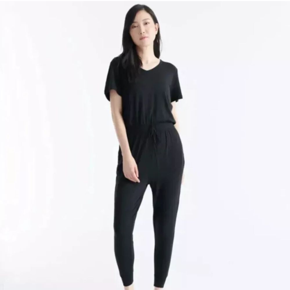 Knix Black Modal Jumpsuit Loungewear Casual Comfortable Short Sleeve Size M